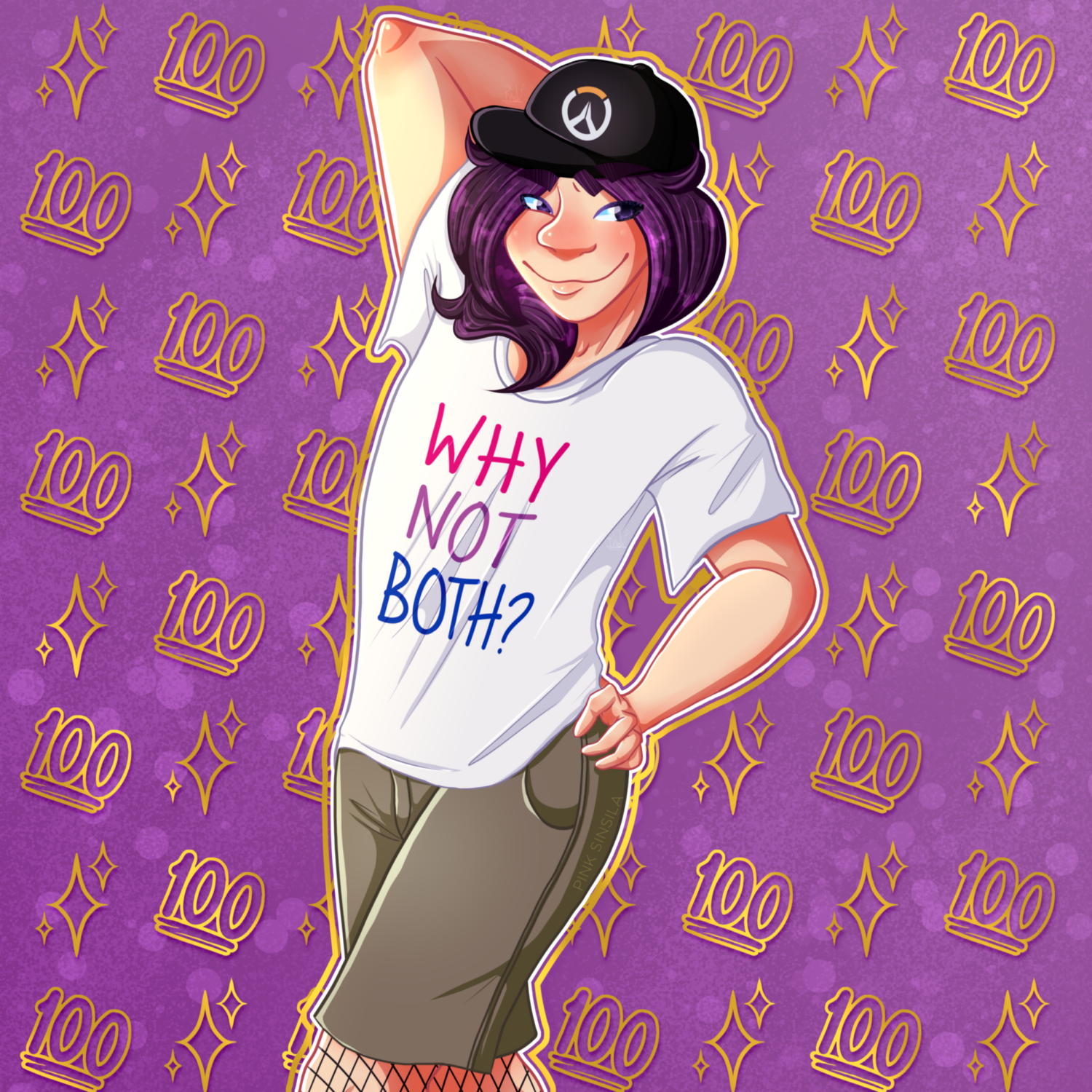 Example 2022 (Fullsize style + Halfbody + Cell-shading + Pattern background)