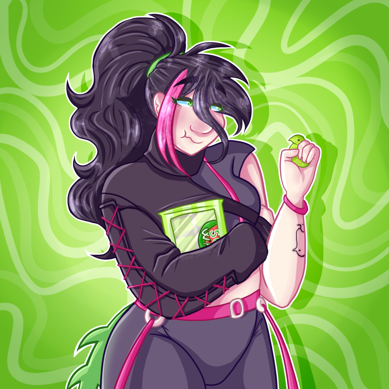 Example 2022 (Fullsize style + Halfbody + Cell-shading + Pattern background)