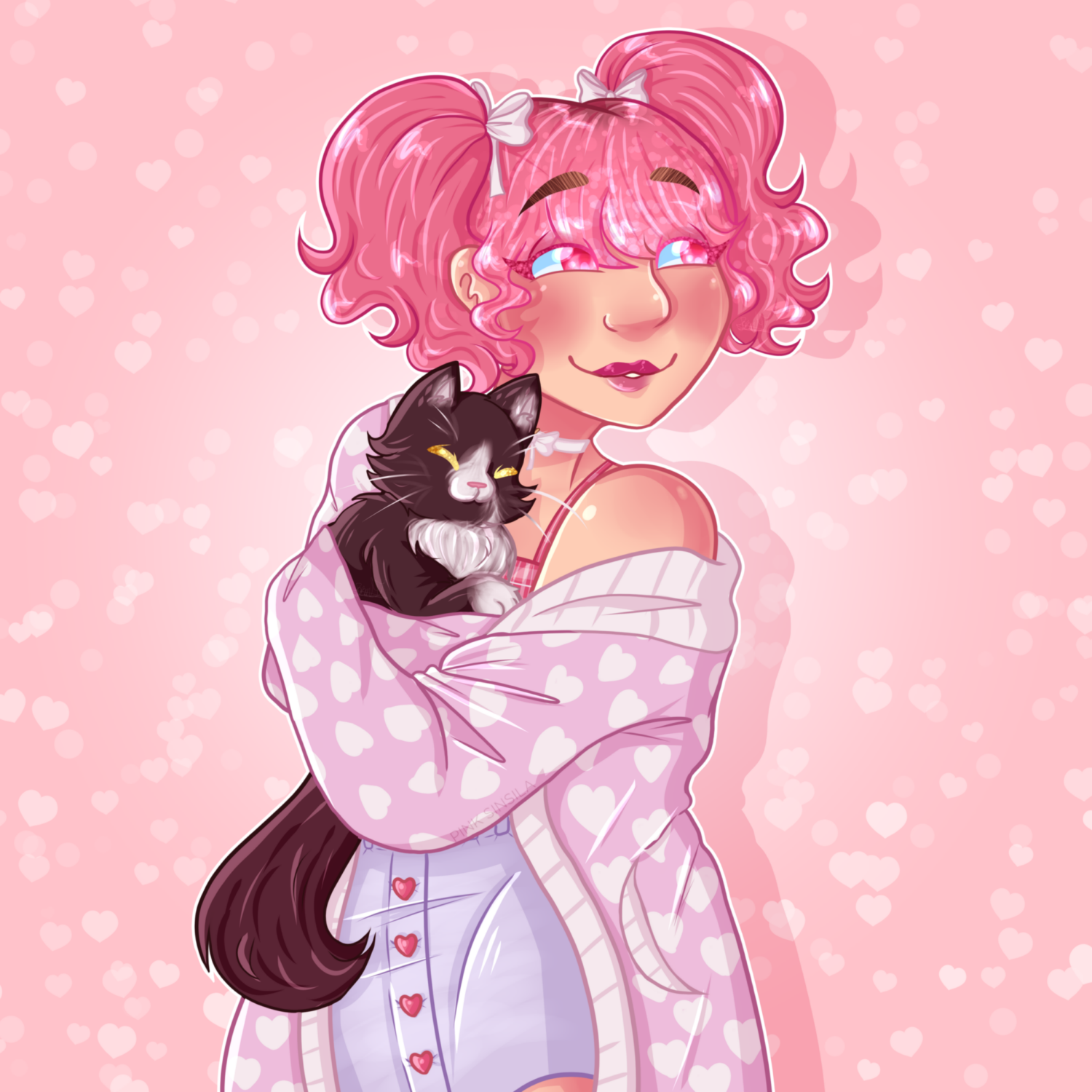 Example 2022 (Fullsize style + Halfbody + Cell-shading + Pattern background)